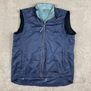 Nike Running Mens Medium Gray Ripstop Full Zip Mesh Lined Reflective Vest F1 SCI